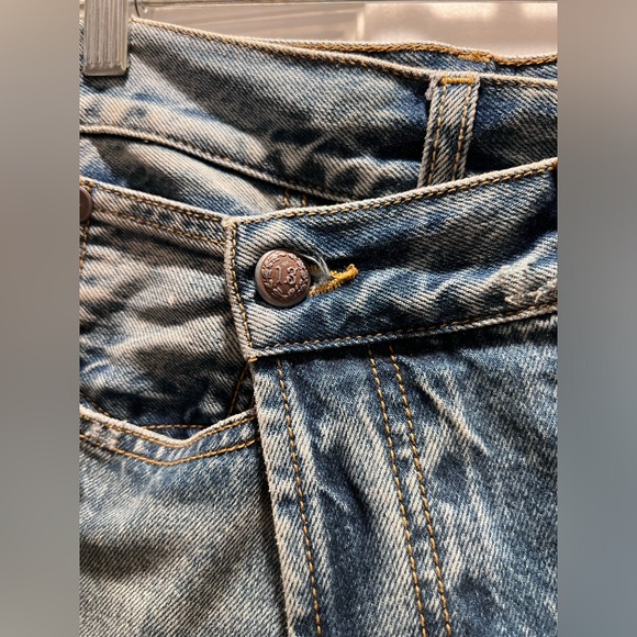 R13 cross-over distressed, cuffed denim - Picture 2 of 8